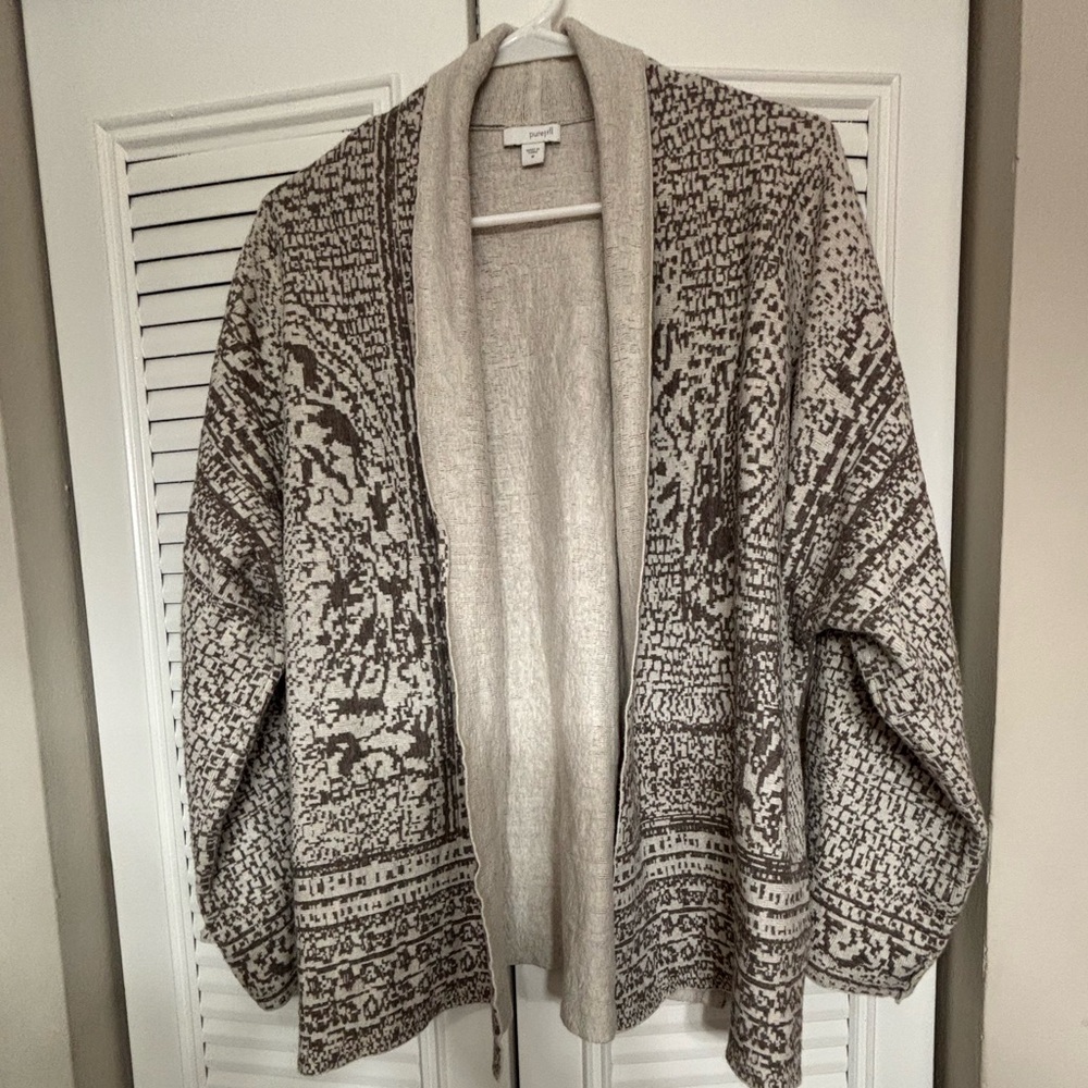 J. Jill Black and Tan Textured Cardigan